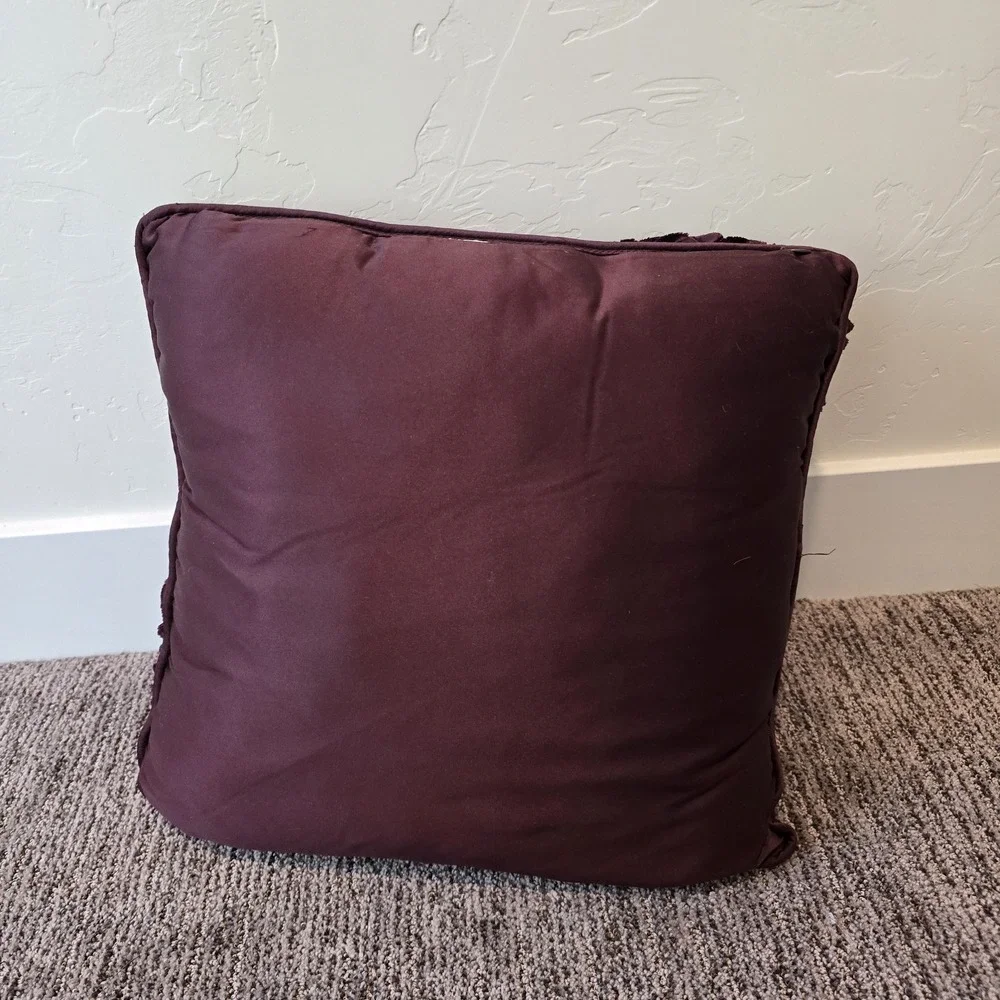 Purple Plum Throw Pillow Accent Rose Floral Design Cute Room Decoration 16x16‎